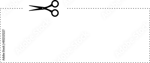 Scissors cut dotted line wavy shape