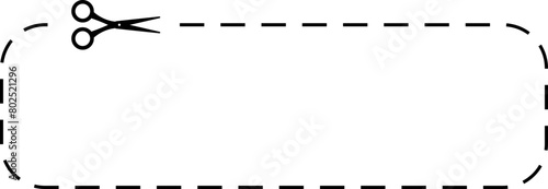 Scissors cut dotted line wavy shape