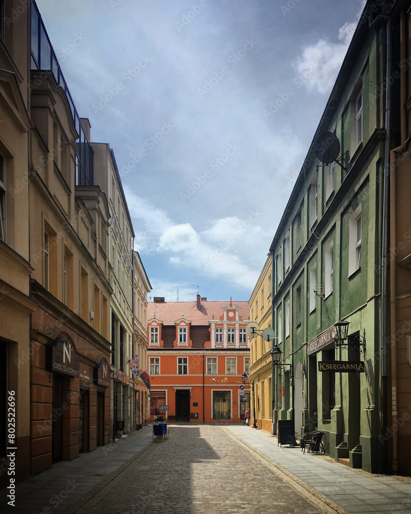Street in the old town Bydgoszcz, Poland, May 2019