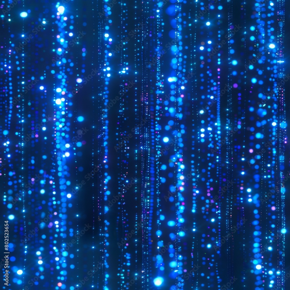 Obraz premium Seamless Abstract Binary Code Pattern in Neon Blue