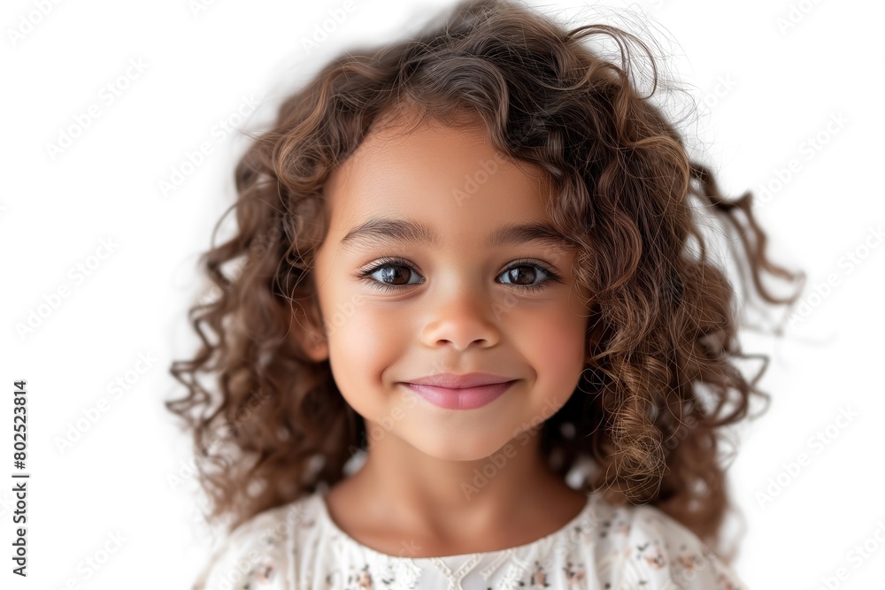 Smiling Girl Happy Portrait of a Children, White Background Studio Photo of Cheerful People Showing Emotion, Female Child Hair Fashion Clothing Model Smiling Girl Happy Portrait of a Children, White Background Studio Photo of Cheerful People Showing Emotion, Female Child Hair Fashion Clothing Model