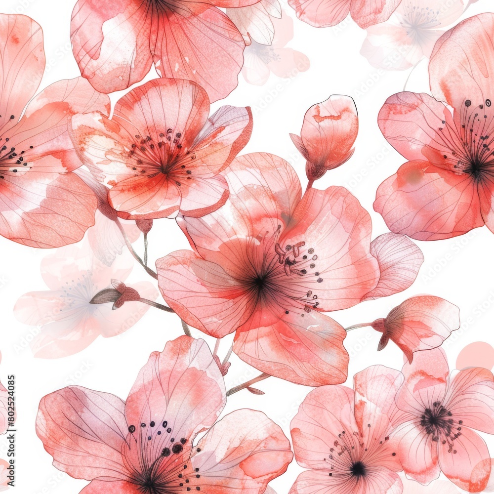 Delicate Light Pink Watercolor Flowers Seamless Pattern
Delicate Light Pink Watercolor Flowers Seamless Pattern