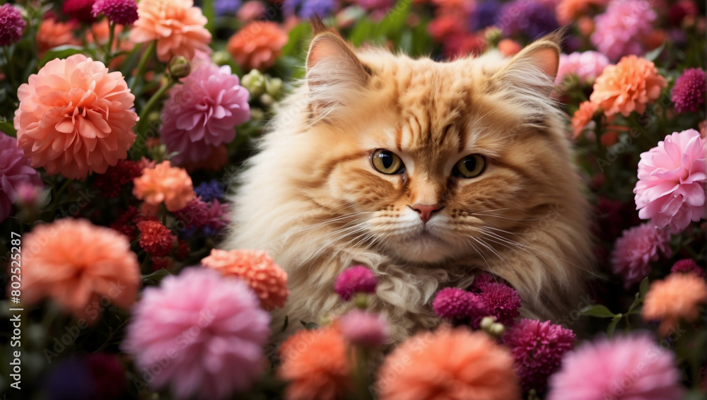 cat in the garden,cat with flowers, cat and flowers cat in the garden,cat with flowers, cat and flowers