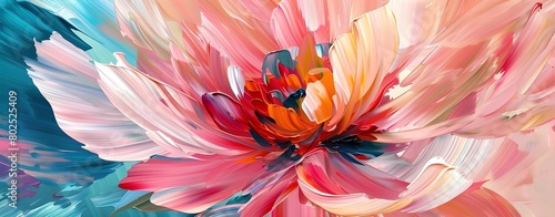closeup of a pink flower petals painting