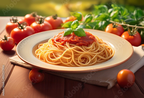 Spaghetti al pomodoro italiani photo