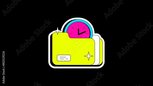 time folder animated with Alpha Channel (transparent) (ID: 802529226)