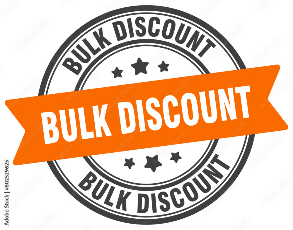 Fototapeta premium bulk discount stamp. bulk discount label on transparent background. round sign