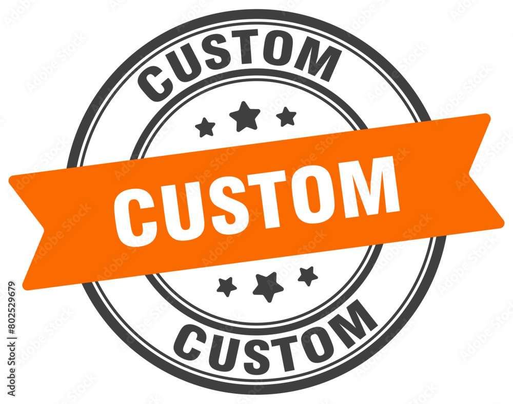 Fototapeta premium custom stamp. custom label on transparent background. round sign