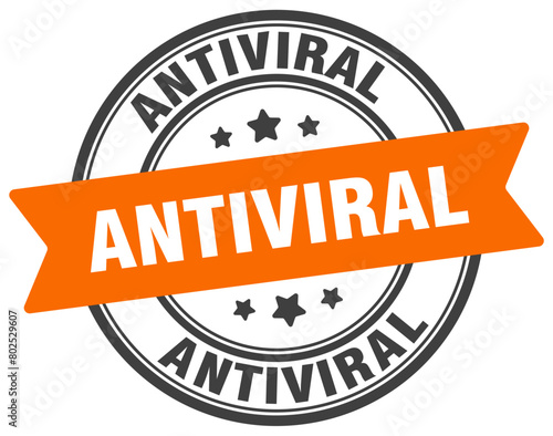antiviral stamp. antiviral label on transparent background. round sign