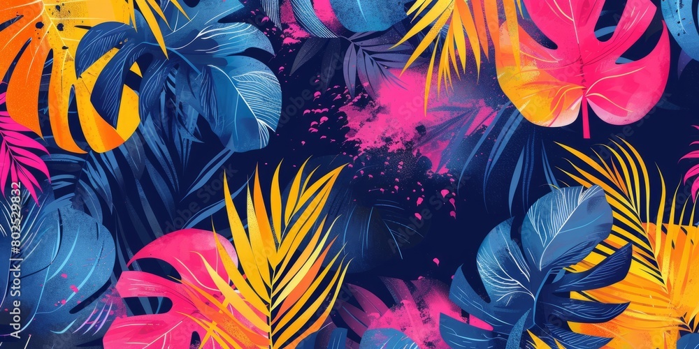 Abstract neon colors tropical background Abstract neon colors tropical background