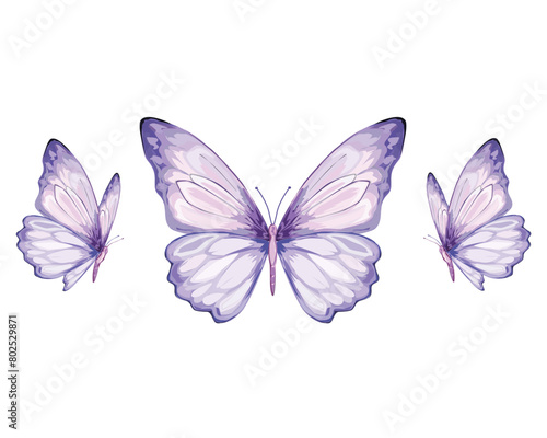 Watercolor butterfly decorative butterflies set retro vintage style butterfis. Vector illustration design for fashion, tee, t shirt, print, poster, graphic, background.
