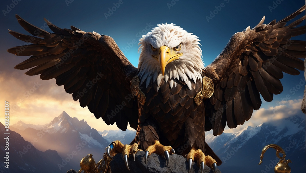Fototapeta premium eagle in the sky,bald eagle in flight,american bald eagle