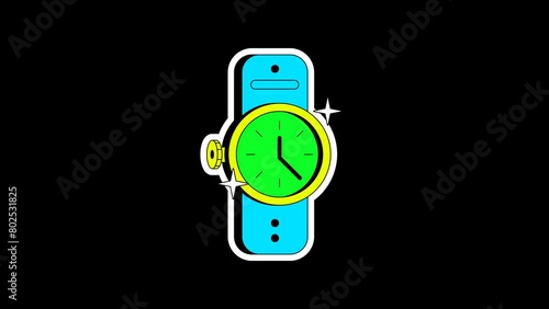 time watch animated with Alpha Channel (transparent) (ID: 802531825)