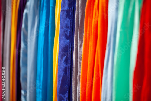 Colorful fabrics exposed outdoors