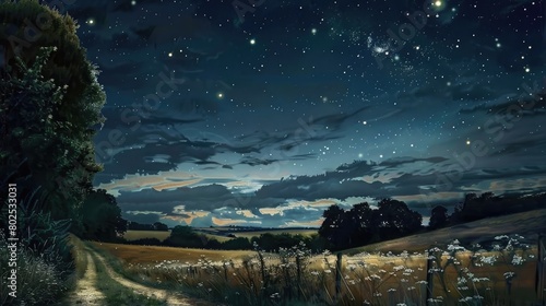 Stunning English summer night sky