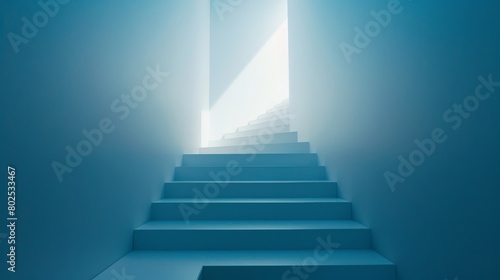 stairway of hope ascending towards light  symbolizing progress  ambition  and upward journey to success