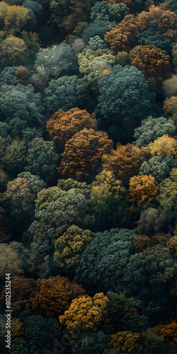 Árvores com Folhas Coloridas de Outono