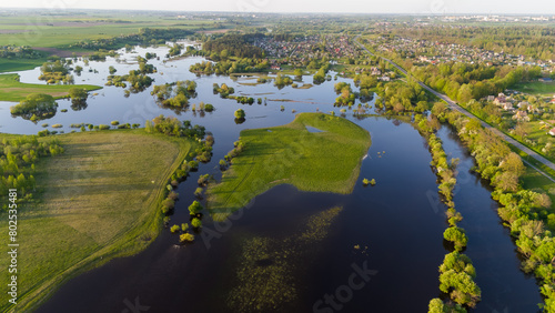 The River Overflowed from the Bank. Nevezis, Kedainiai District