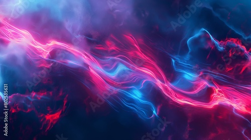 abstract futuristic background with pink blue glowing neon moving high speed wave lines and bokeh lights. Data transfer concept Fantastic wallpaper  . High quality photo