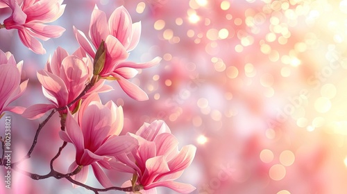 Pink flowers with a pink background