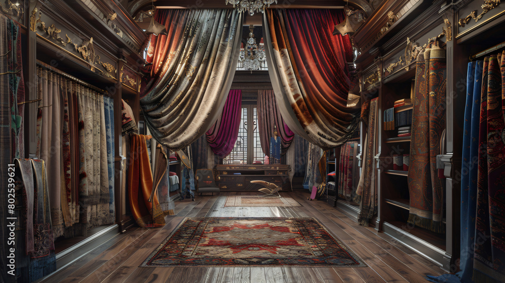 Fototapeta premium Elegance Unveiled: High-End Fabric Emporium