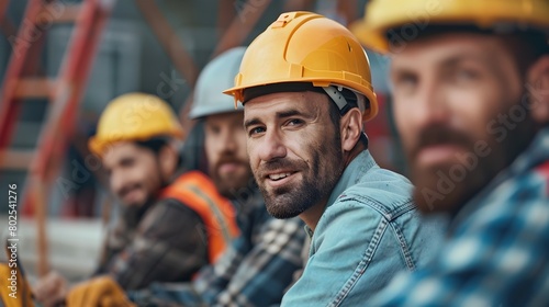 Construction Workers Lunchtime A Glimpse into Shared Experiences and Camaraderie on a Vibrant Building Site