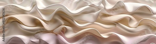 Beige silk or satin wavy abstract background with blank space for text.