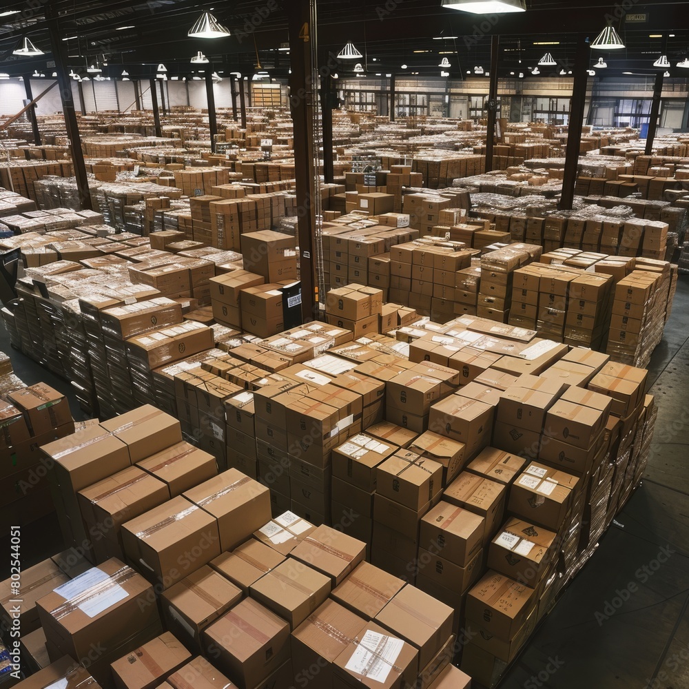 Tons of boxes in shipping facility Tons of boxes in shipping facility