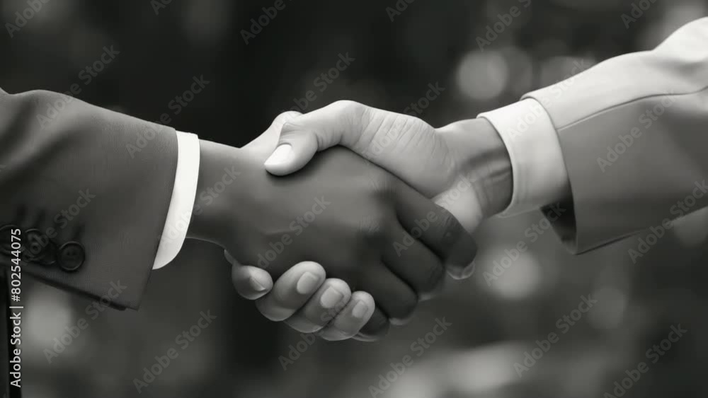 Two men shake hands in a business meeting Two men shake hands in a business meeting