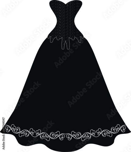 strapless formal gown cutout silhouette 