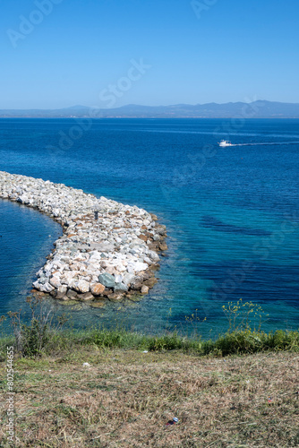 Kassandra coastline near town of Nea Fokea, Halkidiki, Greece photo