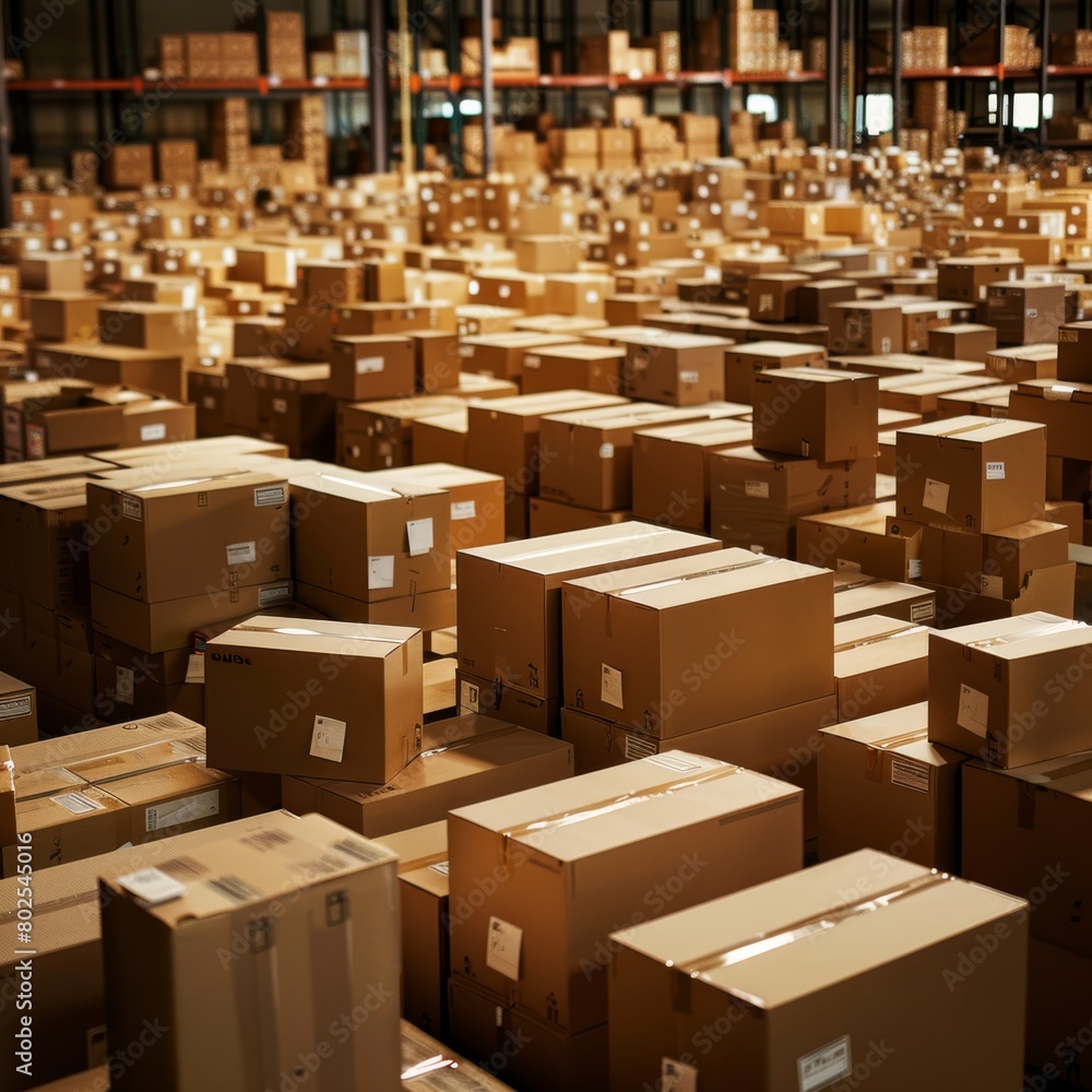 Tons of boxes in shipping facility Tons of boxes in shipping facility
