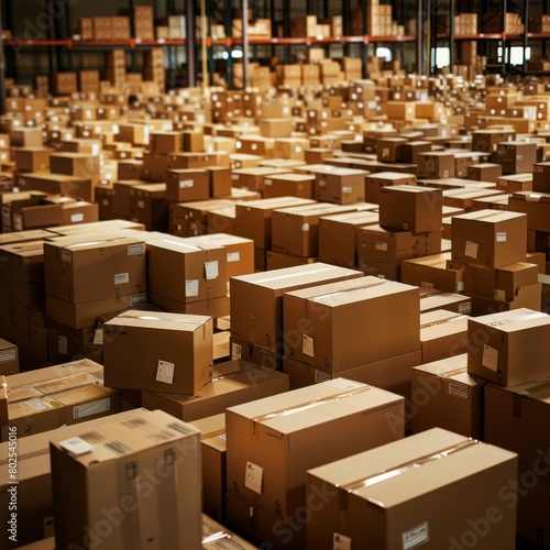 Tons of boxes in shipping facility © Bird Visual