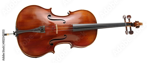 Classic violin with a bow isolated on transparent background photo
