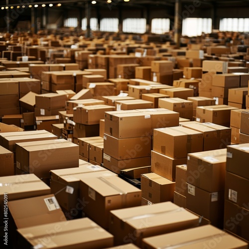 Tons of boxes in shipping facility © Bird Visual