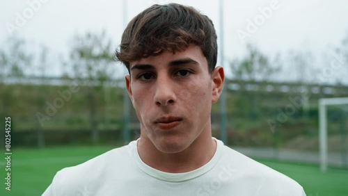 Young Italian Teenage Footballer Close Up photo