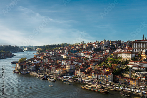 Panoramic view of Porto with the river 