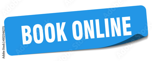 book online sticker. book online label