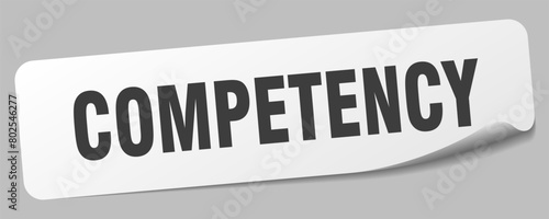 competency sticker. competency label