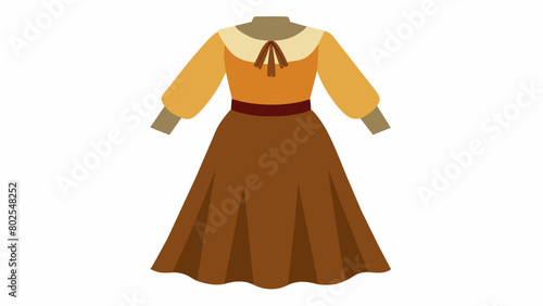 A simple peasant blouse and skirt in earth tones perfect for a Colonialera farmer or pioneer woman.. Vector illustration