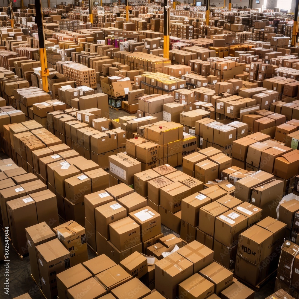 Tons of boxes in shipping facility Tons of boxes in shipping facility