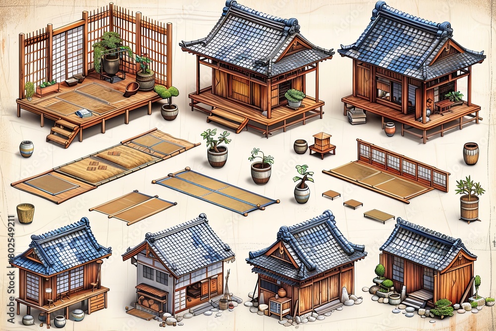 Japanese Architectural Icons: Wooden Structures, Tatami Mats, Shoji Screens Japanese Architectural Icons: Wooden Structures, Tatami Mats, Shoji Screens
