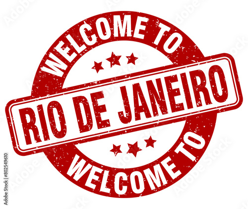 Welcome to Rio De Janeiro stamp. Rio De Janeiro round sign