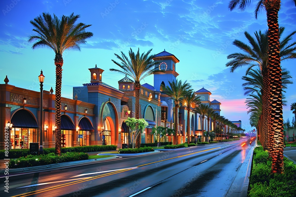 Fototapeta premium Luxury Retail Meets Entertainment: Captivating Architectural Design of a Sophisticated Shopping Complex
