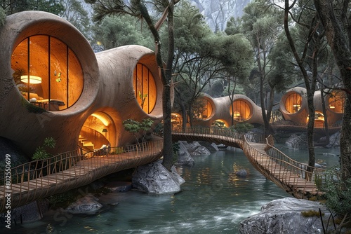 Sustainable Eco-Village: Architectural Harmony with Nature © Michael