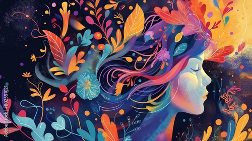 colorful illustrations that represent the journey of people with epilepsy © AI