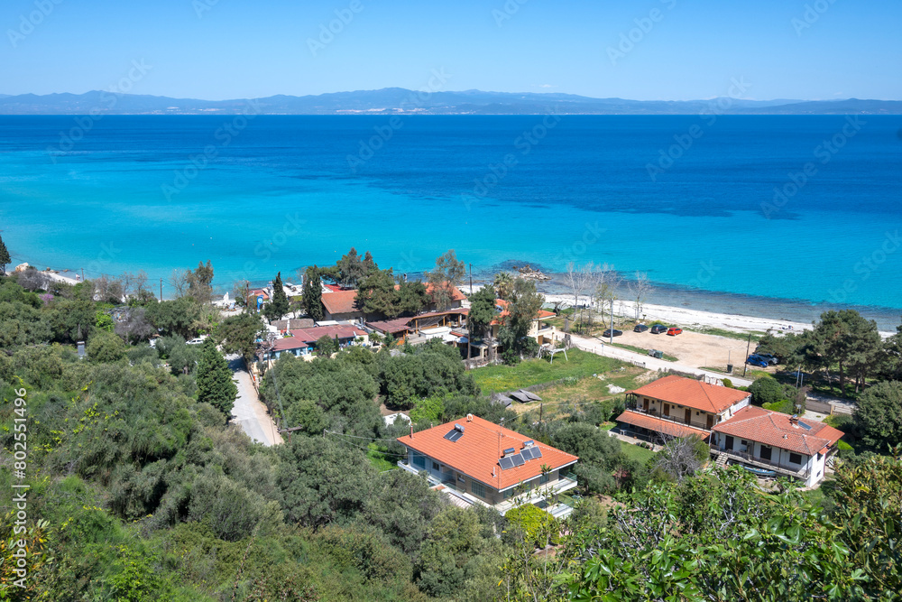 Kassandra coastline near town of Afitos, Chalkidiki, Greece