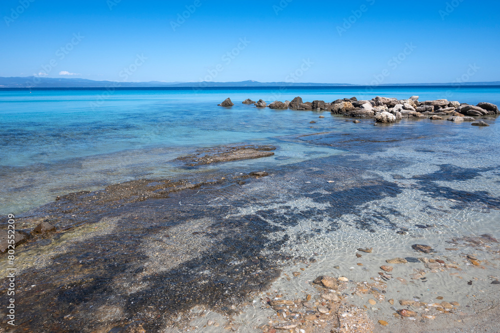 Kassandra coastline near town of Afitos, Chalkidiki, Greece