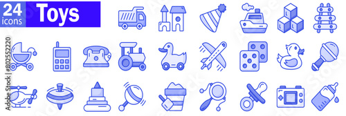 Toys icon set. children toys ions collection  vector illustration
