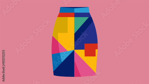 An old and dull pencil skirt was given a new twist as a trendy midi skirt with a bold and colorful patchwork design making a statement against fast.